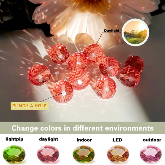 100pcs colored sultanite beads according to different lights change colors, can be DIY all kinds of jewelry accessorie - AMULET RING STORE
