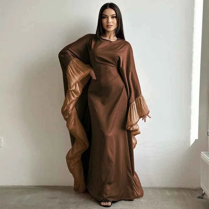 2025 Eid Arabic Muslim Women Modest Dress Luxury Dubai Abaya Islamic Party Lace-detailed Sleeves Robe Festival Turkey Outfit