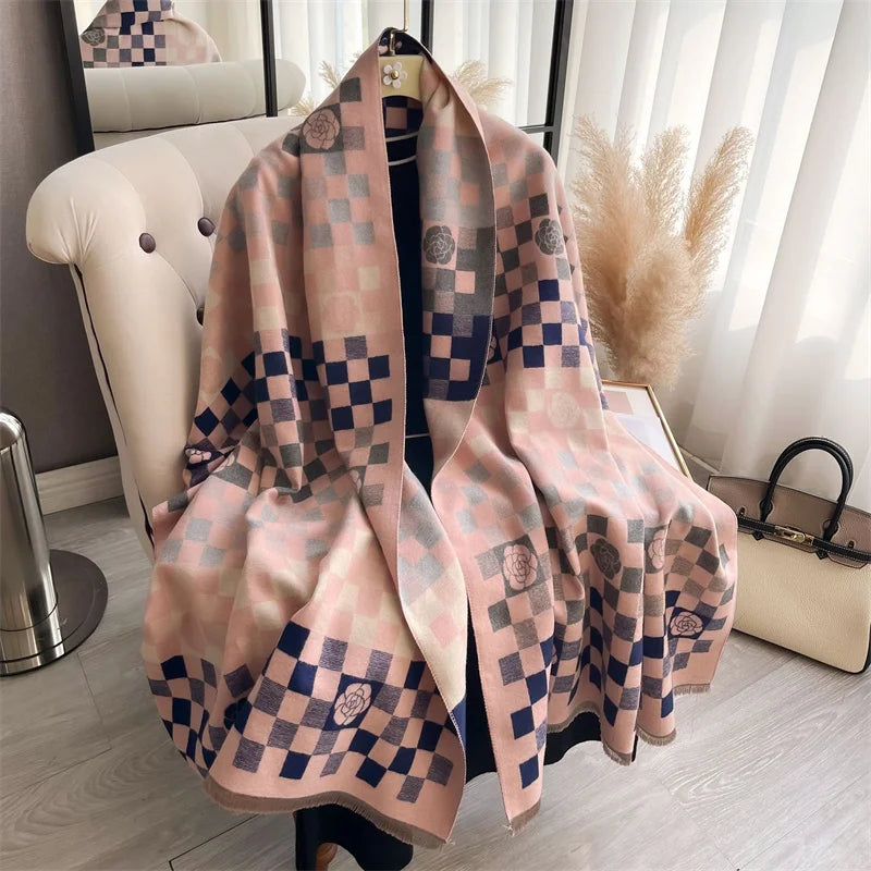 Cashmere Scarf for Women Thick Warm Winter Blanket Brand Female Luxury Quality Shawl Wrap Bufanda 2024 Poncho Echarpe Pashmina