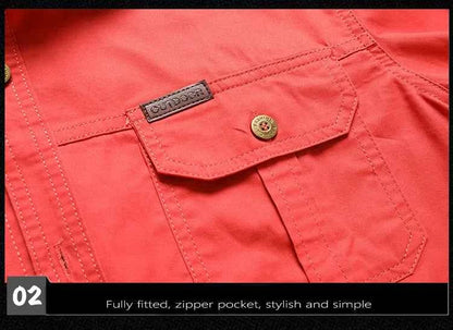 Retro Cargo style Men's Long Sleeve Shirt With Pocket Design, Men'sCasual Button Up Shirt For Spring Fall Qutdoo