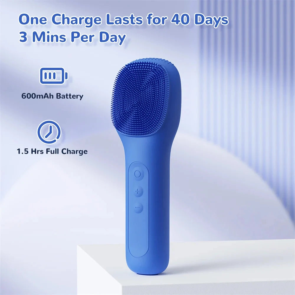 Facial Cleaning Brush Face Scrubber Waterproof Face Electric Silicone Face Deep Pores Blackhead Cleaning Washing Cleanser Brush