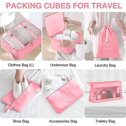8/9/10/11 Pcs Set Travel Organizer Storage Bags Suitcase Packing Cubes Set Cases Portable Luggage Clothe Shoe Tidy Pouch Folding - AMULET RING STORE