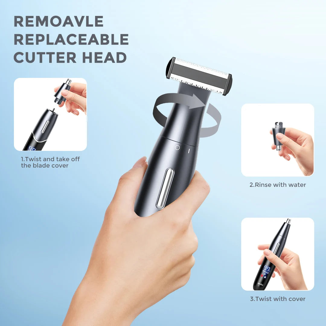 Sejoy 6 in1 Female Electric Epilator Body Hair Trimmer for Men Multifunctional Nose Trimmer Beard Ear Eyebrow Trimmer Shaver - AMULET RING STORE