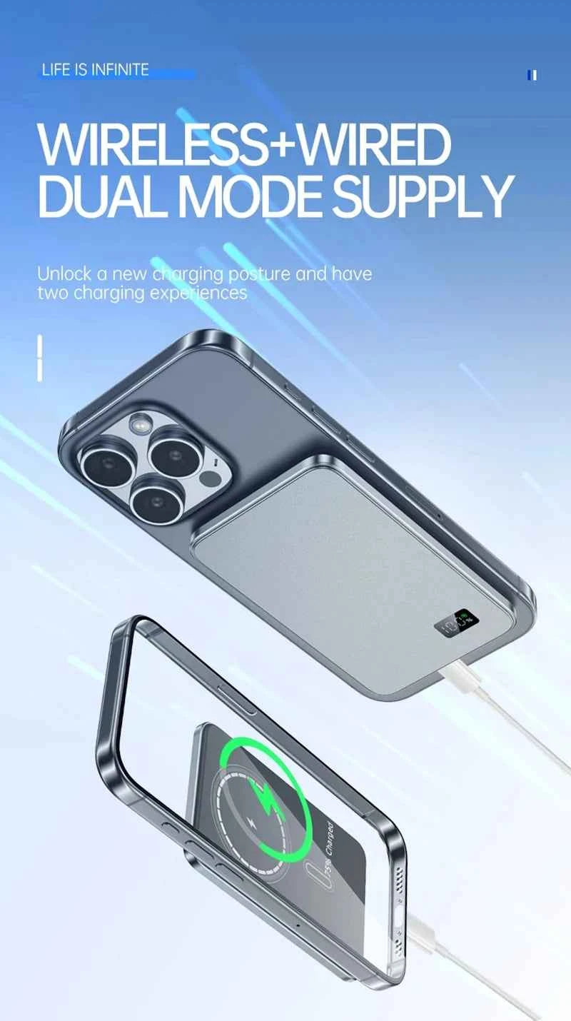 Xiaomi MIJIA 50000mAh Ultra Thin Power Bank for Magnetic Wireless Fast Charging LED Display Portable Battery For iPhone Samsung