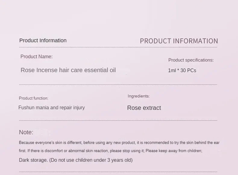 Hair Styling Serum for Frizzy & Dry Hair Rose Essence Oil Capsules Leave-in Anti Frizz Conditioner Repairs Dry, Damaged Hair - AMULET RING STORE