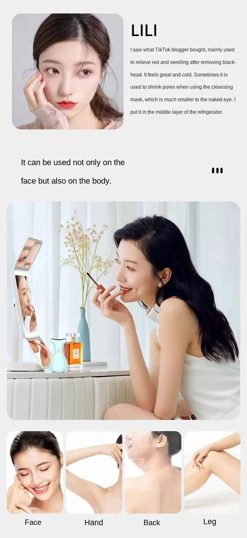 Face Skin Ice Roller Cooler Skin Lifting Face Cooling Massager Ice Compress Calm Skin Ice Cooler Eye Pouch Cooler Edema Remover