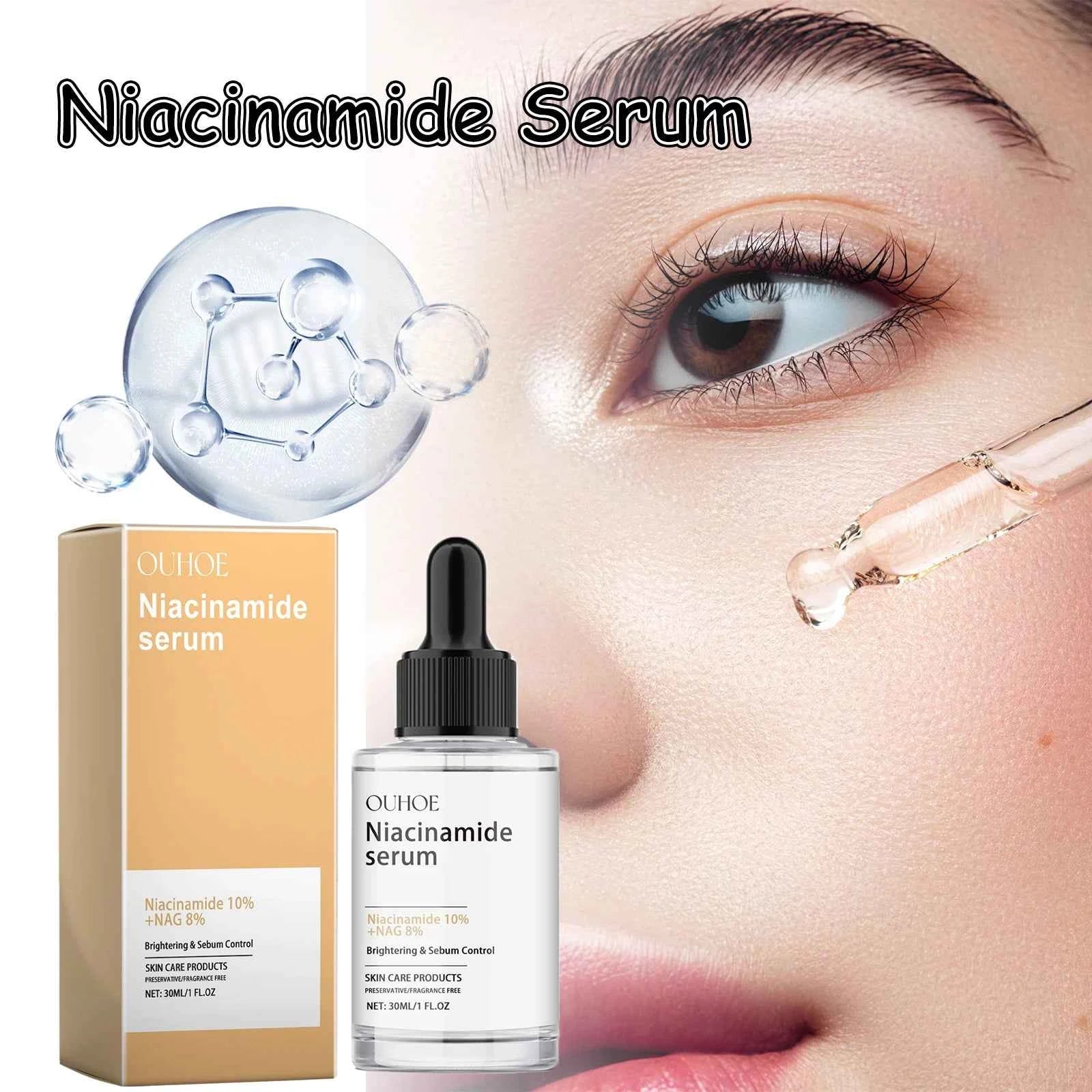 Ouhoe Niacinamide Serum Face Cleanser Brighten Skin Acne Removal Whitening Clean Pores Keratins Remove Moisturizing Skin Care