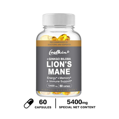 Lion's Mane Mushroom Capsules - Enhance The Immune System, Improve Memory, Protect Brain Nerves, Relieve Stress - AMULET RING STORE