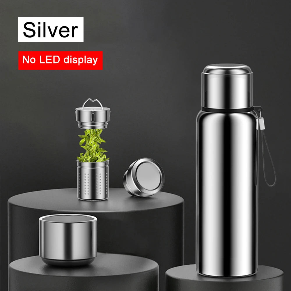 600-1500ml 316 Stainless Steel Thermos Bottle LED Temperature Display Thermal Mug Vacuum Flask Water Bottle For Outdoor Camping - AMULET RING STORE