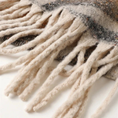 2025 New Rainbow Color Stripe Winter Warm Women Scarf Cashmere Luxury Shawls Thick Neckerchief Hijab Wraps Pashmina Foulard