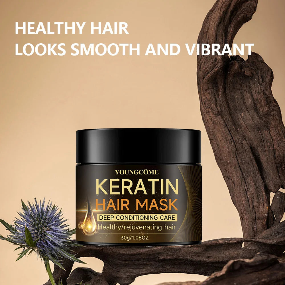 Keratin Hair Mask Moisturizer Conditioner Soft Smooth Frizz Damaged Hair Care Repair Damaged Hair Restore Shine Hair Mask - AMULET RING STORE