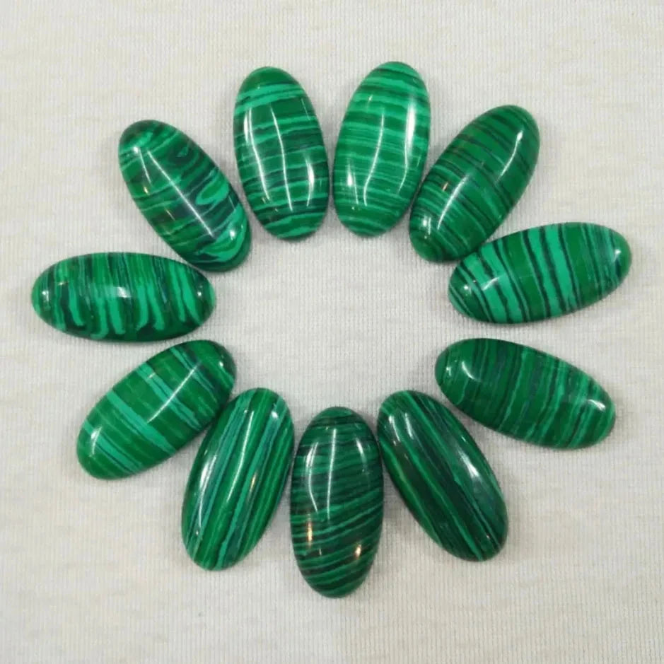 Fashion Mix natural Stone oval cabochons beads diy Jewelry accessories making 15x30mm Wholesale 20pcs/Lot fast shipping - AMULET RING STORE