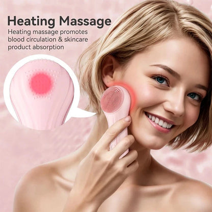 Silicone Face Cleaner Electric Sonic Facial Cleansing Brush Ultrasonic Face Massage Pore Deep Cleaning Vibrating IPX7 Waterproof