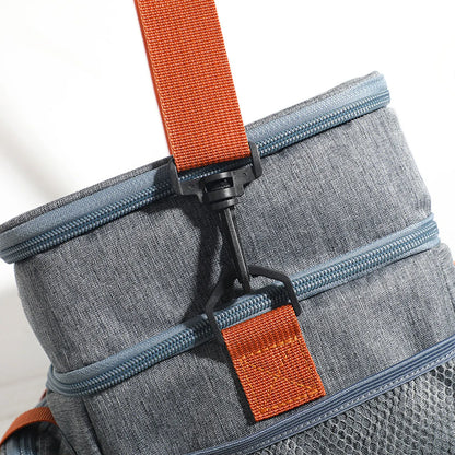 1PC Double Layer Lunch Bag Large Capacity Thermal Insulation Lunch Bags Leakproof Cooler Tote For Men Women Work Picnic School