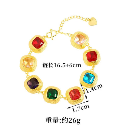 Luxury 24K 9999 Pure Gold real gold Women's bracelet court style multicolor sugar bracelet - AMULET RING STORE