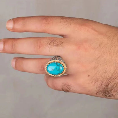 Retro Handmade Turkish Signet Ring For Men