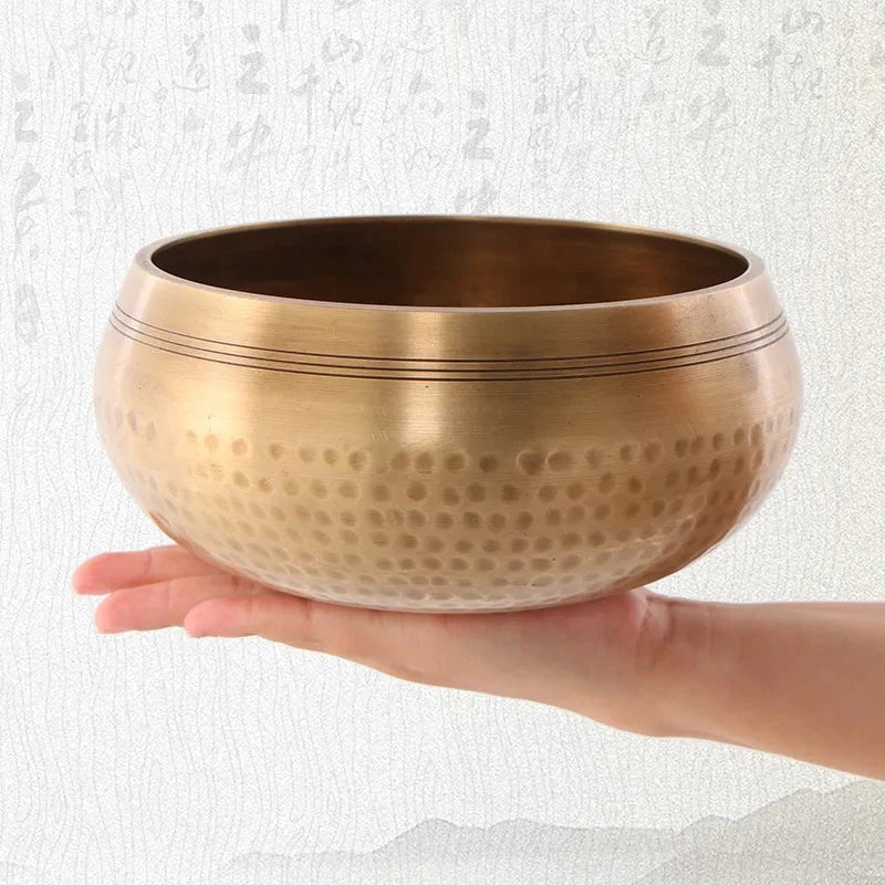 Large Tibetan Singing Mindfulness Bowl Meditation Quartz Bowls Sound Healing Instruments Yoga Nepal Yarn Handmade Decorative - AMULET RING STORE