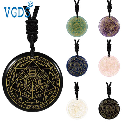 Seven Archangels Amulet Natural Crystal Quartz Necklaces