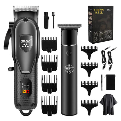 hiena Hair Clipper Kit for Men Electric Shaver Hair Trimmer Professional Cutting Machine Hair Trimmer with LCD Digital Display - AMULET RING STORE