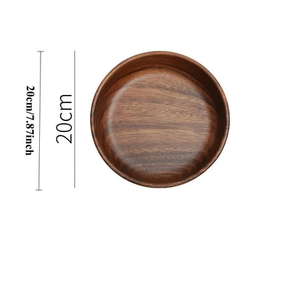 Solid Wood Bowl Walnut Boat Bowl Creative Wooden Salad Bowl Fruit Bowl Vintage Storage Living Room Home Kitchen Utensils - AMULET RING STORE