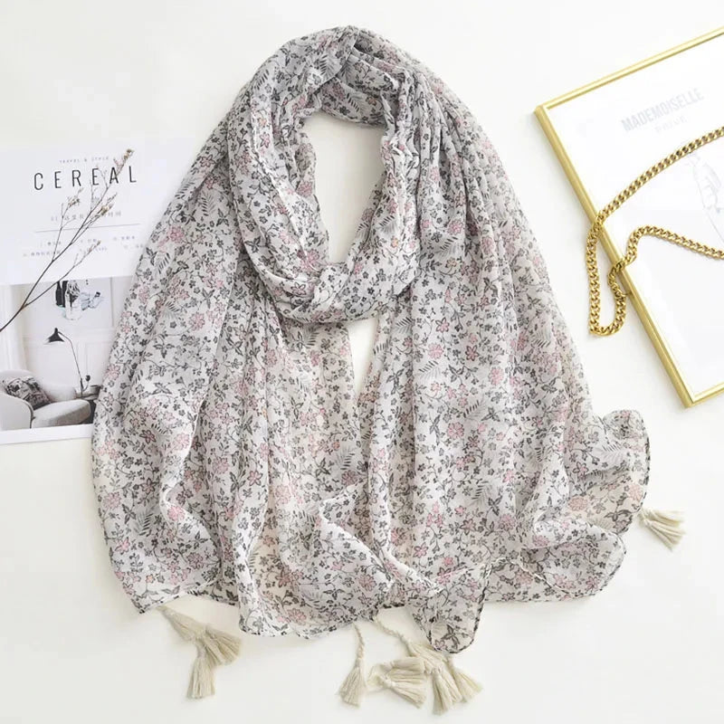 Luxury Brand Scarf For Woman Soft Cotton Shawl Wrap Tassel Viscose Muslim Woman Hijab Boho Beach Towel Female Bandana Headscarf - AMULET RING STORE