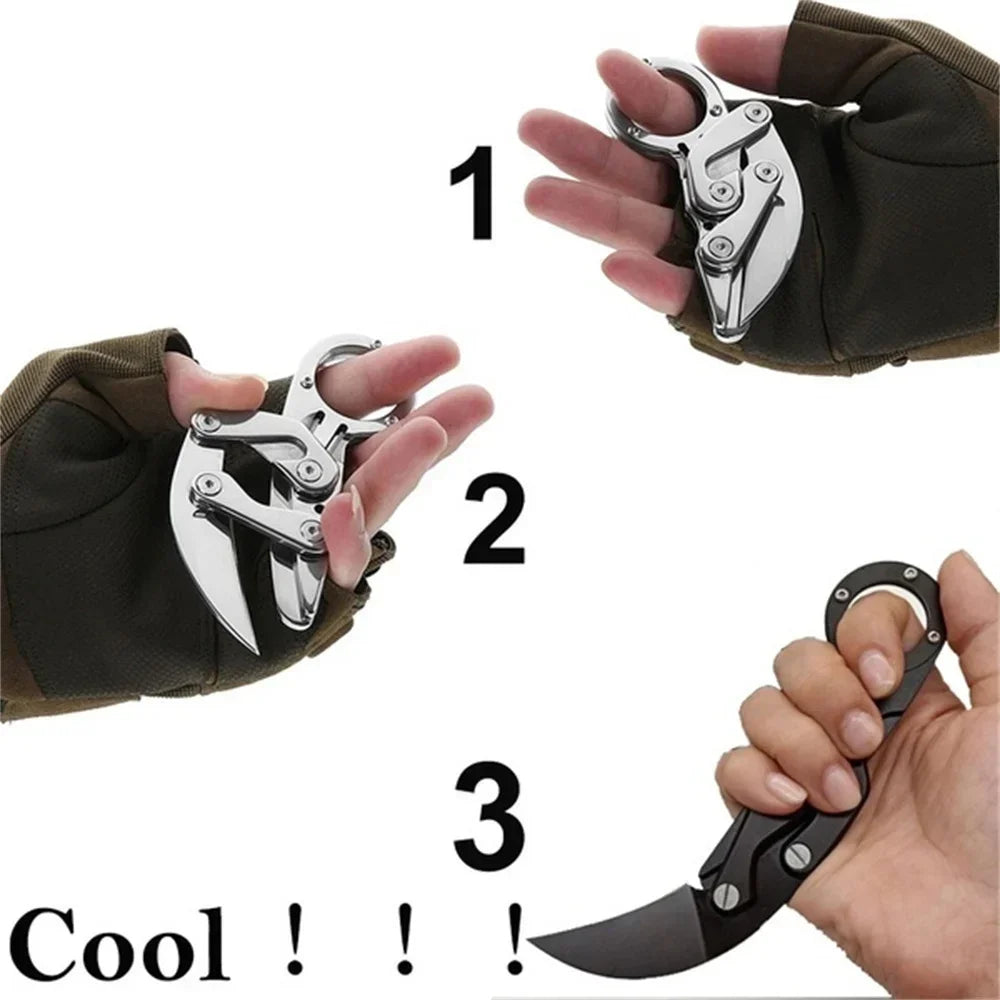 Pocket Mini Outdoor Knife All-steel Claw Mechanical Paw Knives Tactical Karambit Multi Tool EDC Portable Camping Gift for Men