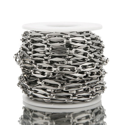 1M Heavy Chunky Hip Hop Chain Stainless Steel Frosted Oval Link Chains for DIY Men Jewelry Making Punk Necklace Bracelet Chain - AMULET RING STORE