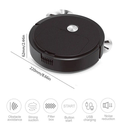 Intelligent Sweeping Robot with Long Battery Life Low Noise Design Compact House Cleaning Machine for Hard Floor and Pet Hair - AMULET RING STORE