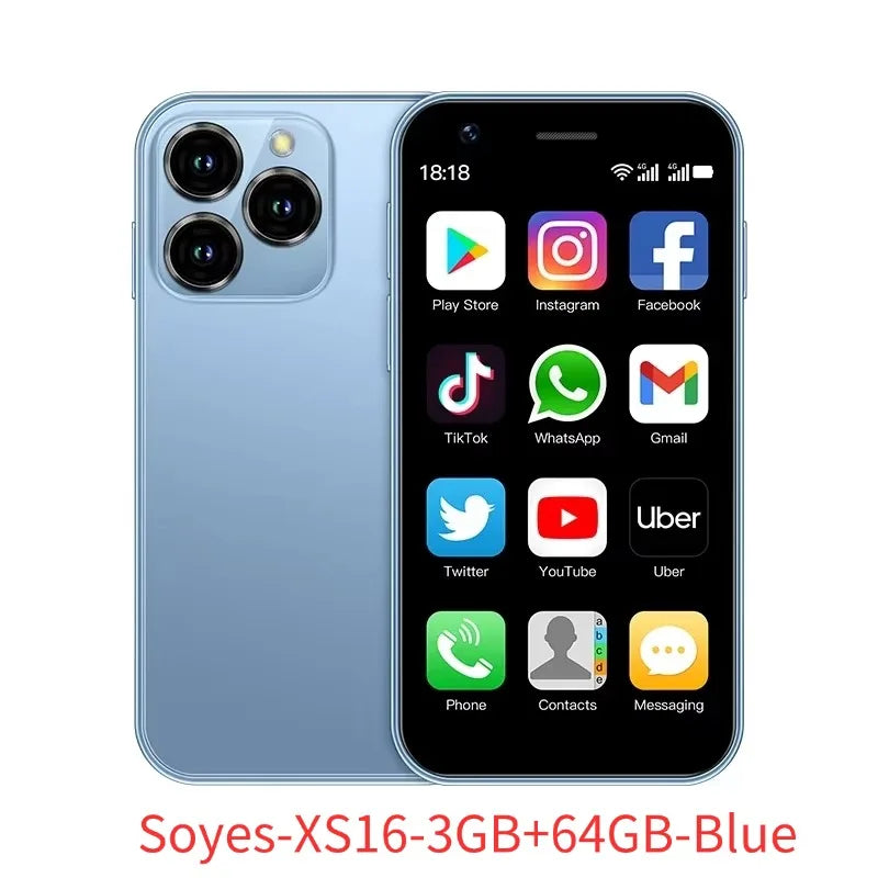SOYES XS16/XS15 Mini Android Smartphone 3G/4G Network 2GB RAM 16GB ROM 3" Display 5MP Camera Dual SIM With Play Store WhatsAPP - AMULET RING STORE