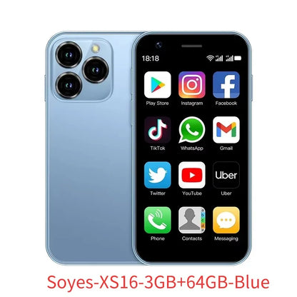 SOYES XS16/XS15 Mini Android Smartphone 3G/4G Network 2GB RAM 16GB ROM 3" Display 5MP Camera Dual SIM With Play Store WhatsAPP - AMULET RING STORE