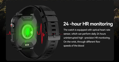 Outdoor Men Smart Watch 1.85'' 400mAh Bluetooth Call Health Monitor Swim Waterproof Sport Smartwatch for Xiaomi IOS Android 2025