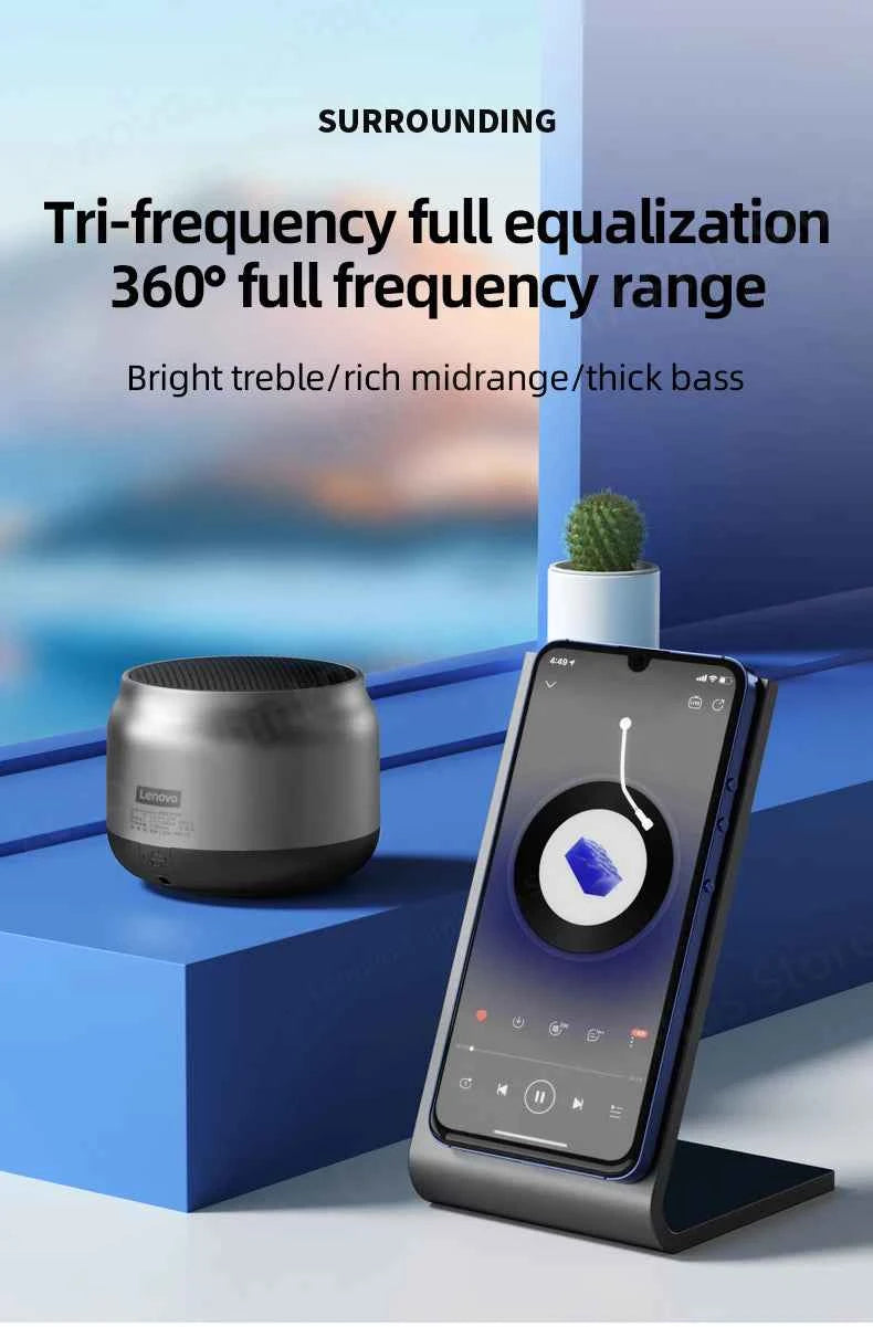 100% Original Lenovo K30 Portable Hifi Bluetooth Wireless Speaker Waterproof USB Outdoor Loudspeaker Music Surround Bass Box Mic