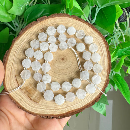 8.5x9.5mm Natural Hexagon Stone Beads Faceted Amazonite Quartz Jade Loose Spacer Beads for Jewelry Making DIY Bracelet Pendant - AMULET RING STORE