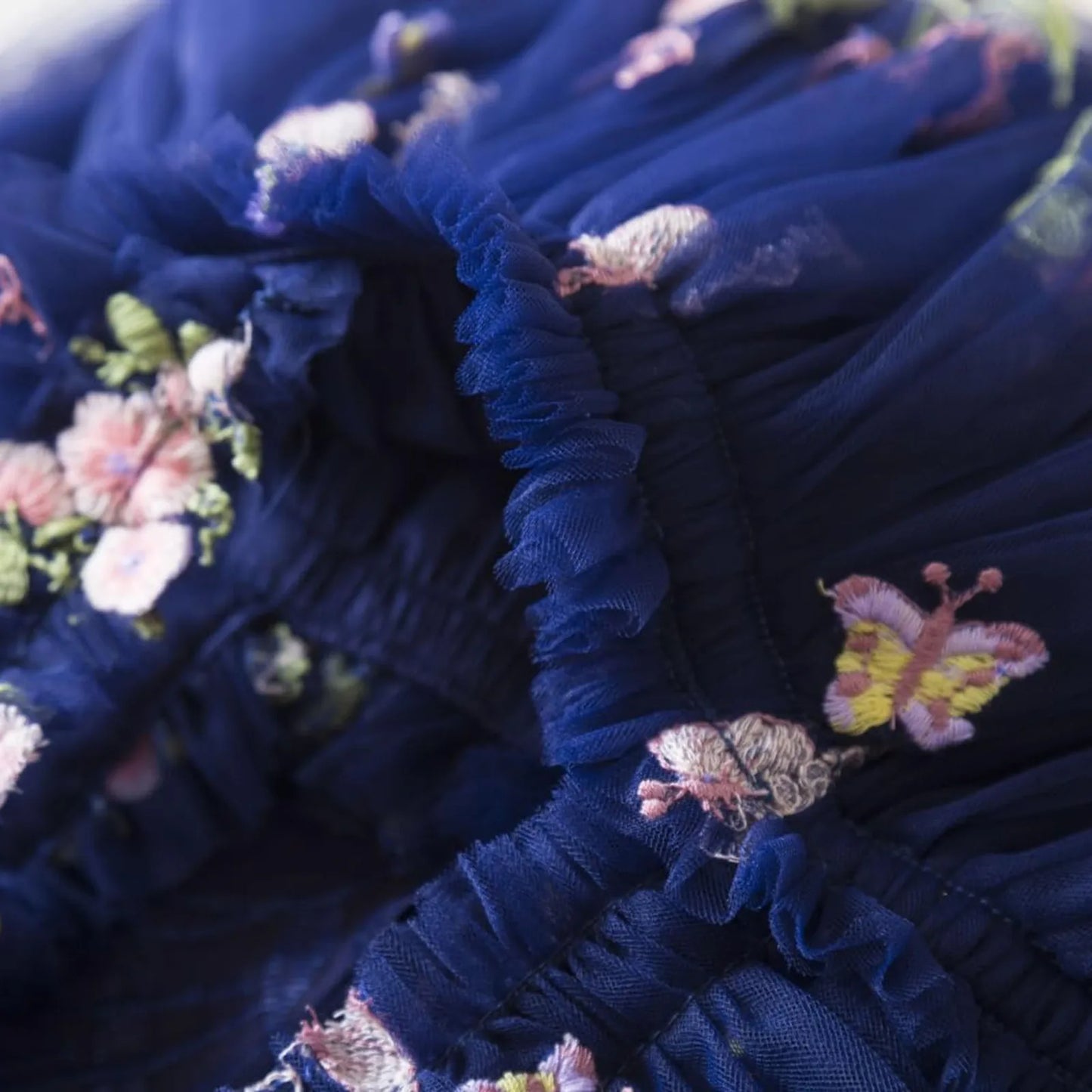 Delicate Party Prom Evening Dress Colorful Flower Embroidery Dresses Fashion Butterfly Princess Dress Birthday Princess Clothes