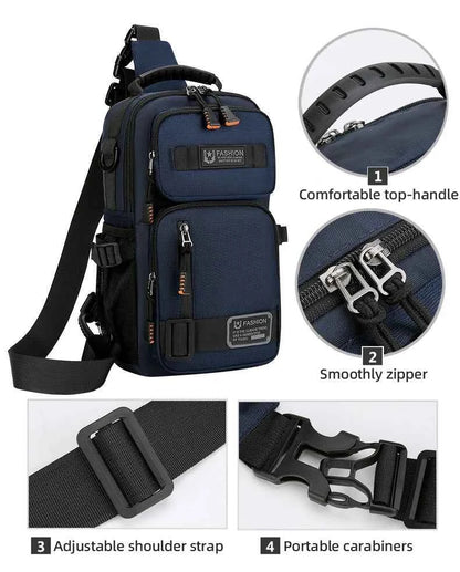 Male Multifunctional Sports Chest Bag Men's Lightweight Handbag  Multi Pockets Outdoor Hiking Climbing Cycling Crossbody Bags