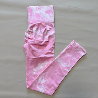 Women Tiedye Scrunch Seamless Leggings High Waist Yoga Training Leggins Workout Sports Gym Runing Joggers - AMULET RING STORE