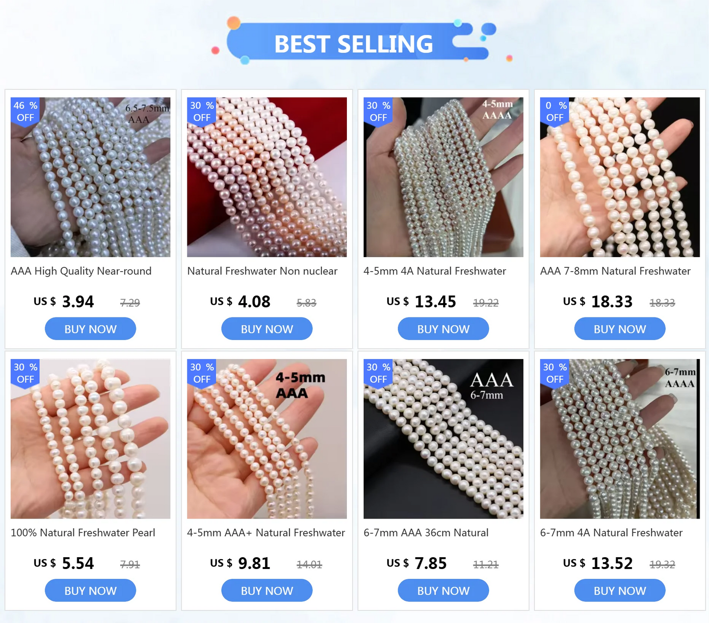 100% Natural Freshwater Pearl Beads Fine pearls Punch Loose Beads For DIY Women Elegant Bracelet Necklace Earring Jewelry Making - AMULET RING STORE