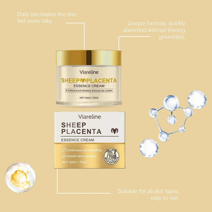 Viareline Sheep Placenta Face Cream Anti-aging Lasting Moisturizing Firming Booster Brighten Skin Tone Fade Fine Line Face Cream