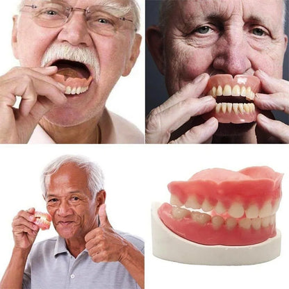Easy - Use 1 Set Dentures DIY Kit with Braces Wax Strips - Reusable Full/Partial Temporary Fake Teeth for Top and Bottom