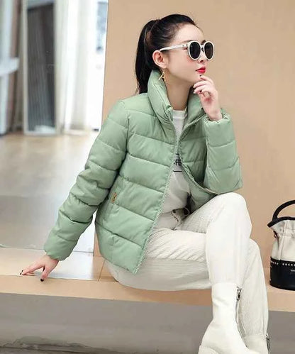 Red Quilted Padded Duck Down Short Woman Coat Thick Padding Jackets for Women Black Cropped Harajuku Fashion Winter Outer 2025