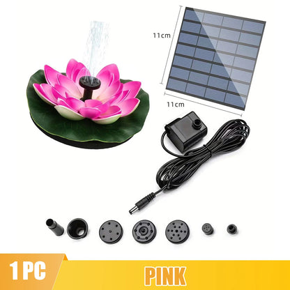 Solar Rotating Lotus Floating Fountain Outdoor Garden for Garden Bird Bath, Pond Decoration, Waterscape Garden Decoration - AMULET RING STORE