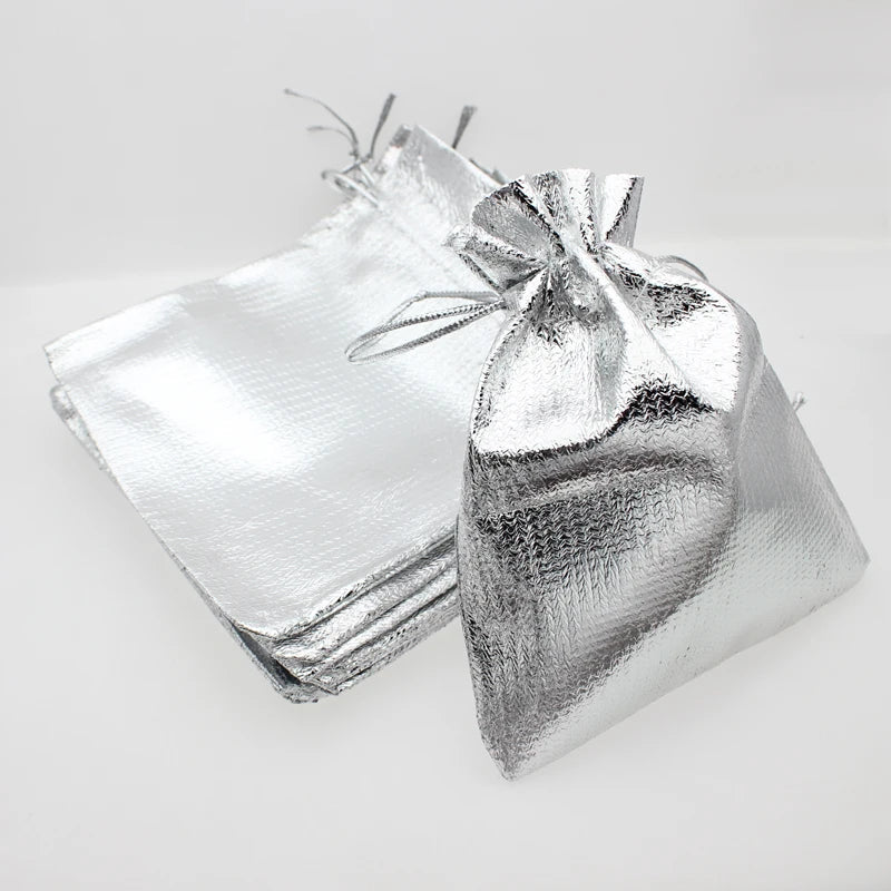 1pcs Silver Gold Color Black Velvet Bag Jewelry Packing Drawstring Pouches Jewelry Gift Bags Display Chain Ring As Women Gift - AMULET RING STORE