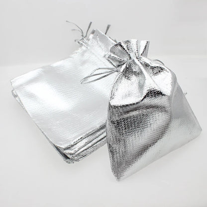 1pcs Silver Gold Color Black Velvet Bag Jewelry Packing Drawstring Pouches Jewelry Gift Bags Display Chain Ring As Women Gift - AMULET RING STORE