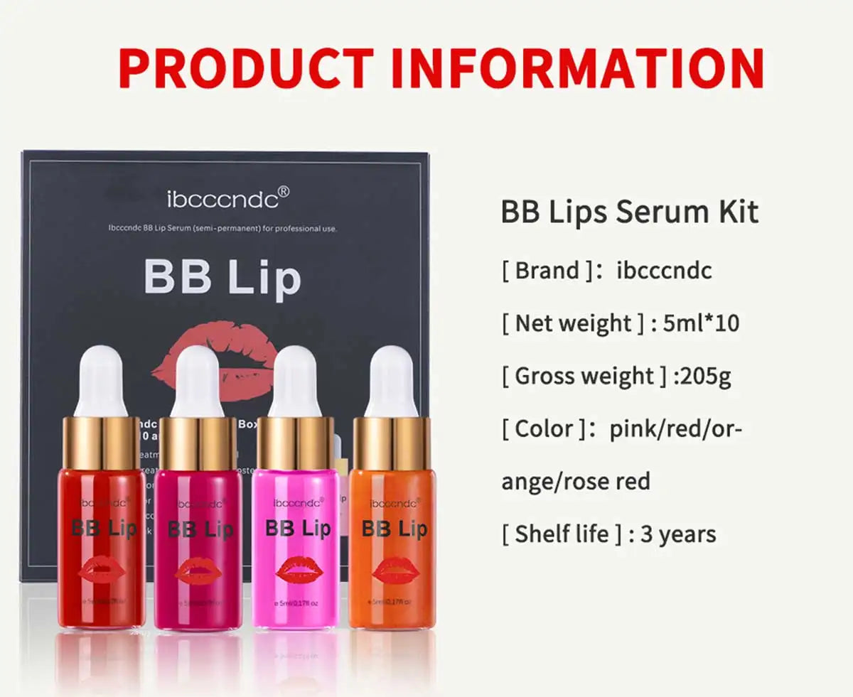 BB Lips Ampoule Serum Starter Set Semi-Permanent BB Lip Gloss Tinted Pigment Lasting Moisturizing For Lip Care Korea Glow - AMULET RING STORE