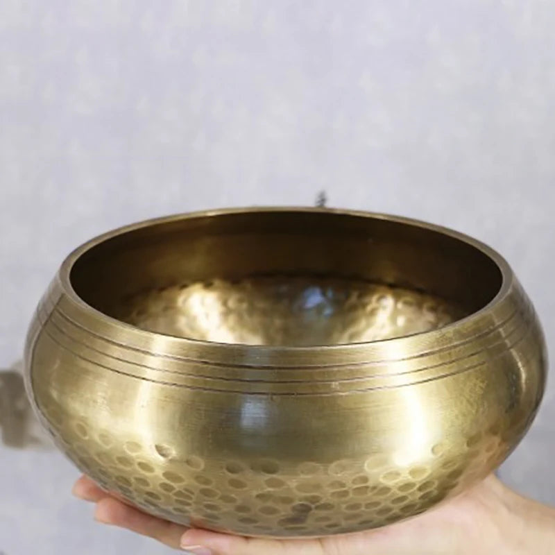 Bronze Tibetan Bowl Handmade Singing Bowls Genuine Pretty Meditation Musical Instruments Sound Healing Buddhist Monk Supplies - AMULET RING STORE