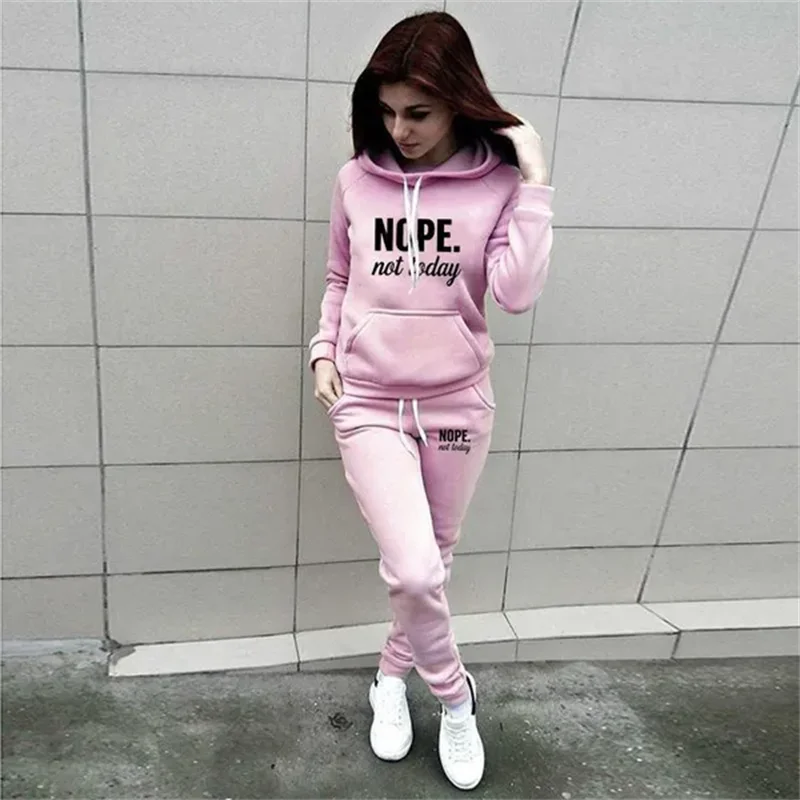 Women's sportswear sportswear jogging clothes ladies casual hooded sportswear suit clothes hoodie + sports pants sportswear - AMULET RING STORE