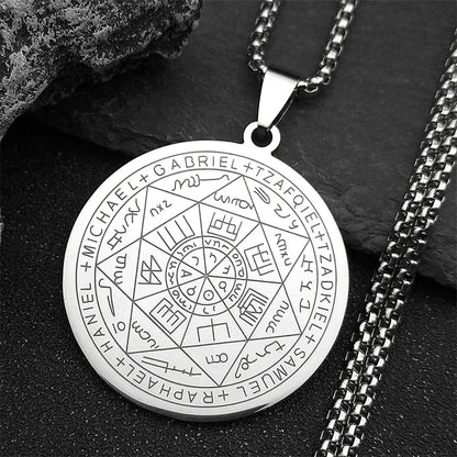 Seven Archangels Amulet Stainless Steel Necklaces Men AMULET RING STORE