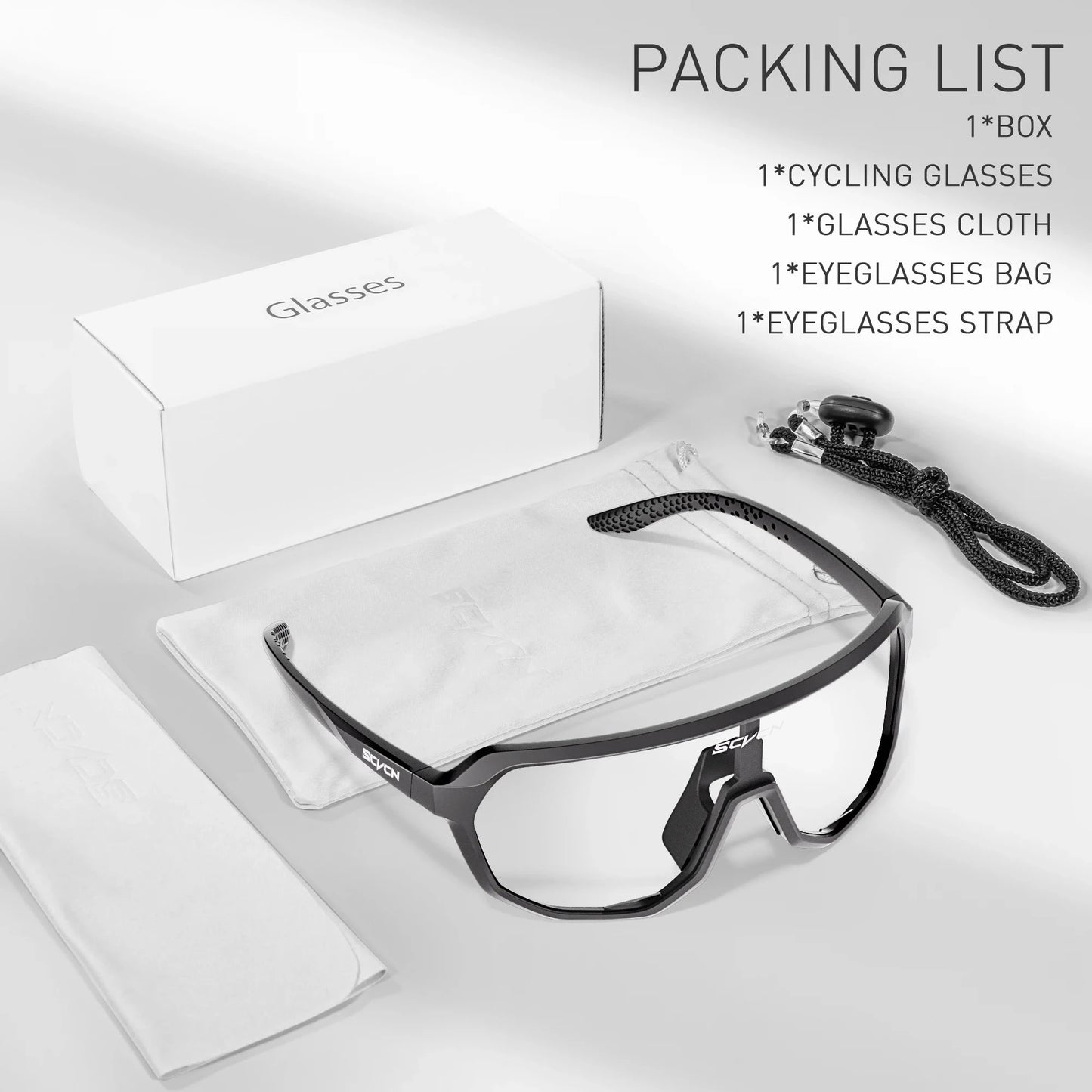 SCVCN Photochromic Cycling Glasses Men Women Clear Sports Sunglasses UV400 Protection for Cycling Running Baseball mtb