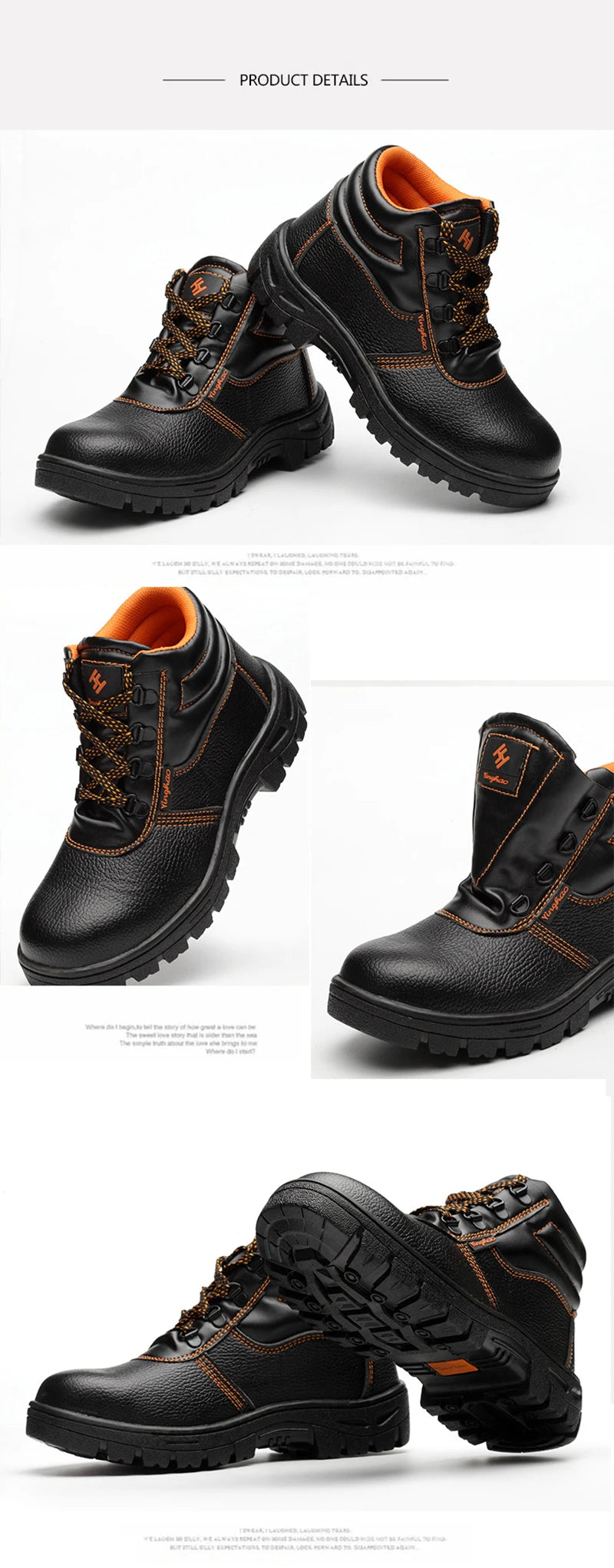 Wear-resisting Men Work Safety Boots Anti-smash Anti-puncture Work Sneakers Waterproof Boots Indestructible Protective Work Boot - AMULET RING STORE