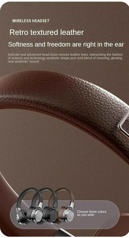 Retro Trendy Wireless Headphone Bluetooth 5.3 Long Battery Life Stereo Music Sport Foldable OverEar Headset with Noise Reduction
